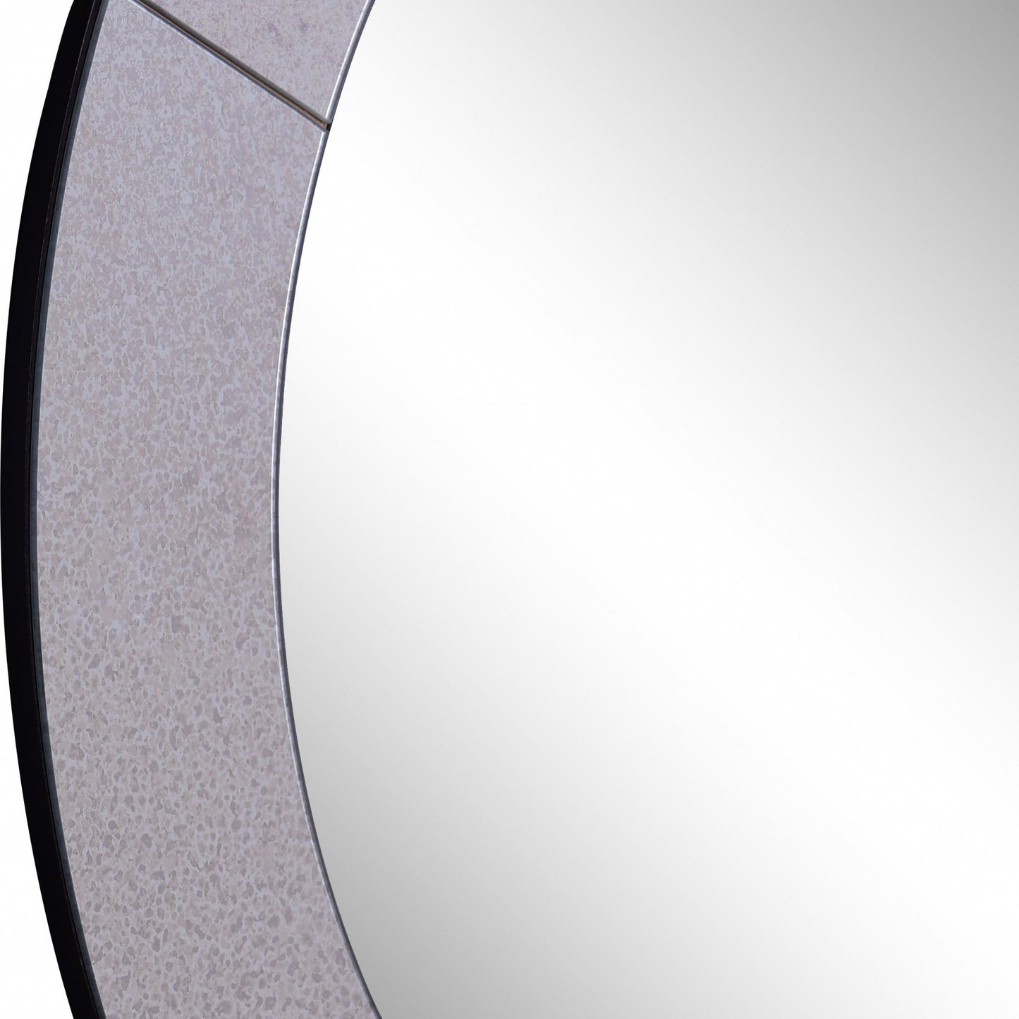 HomeRoots Grey Round Wall Mirror