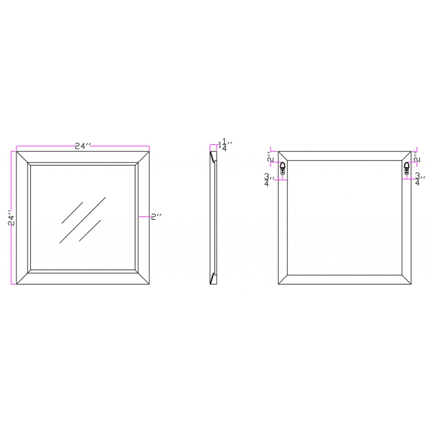 HomeRoots Grey Square Glass Mirror
