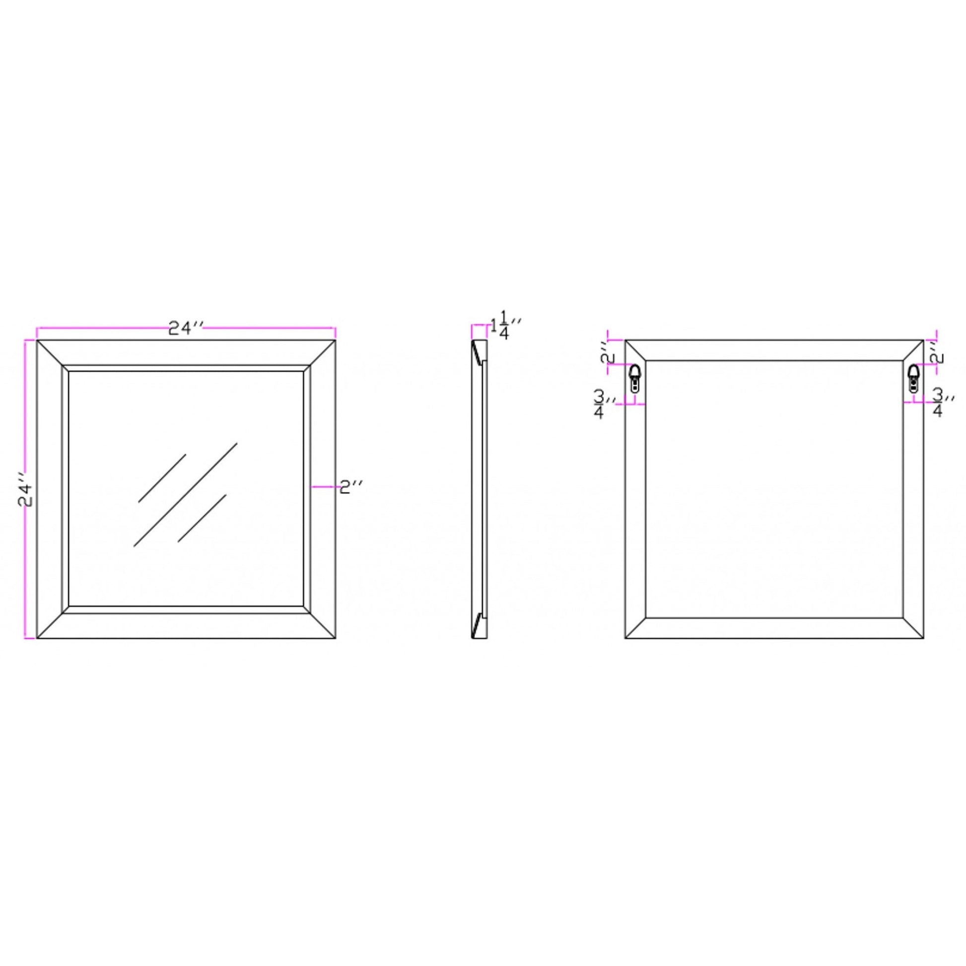 HomeRoots Grey Square Glass Mirror