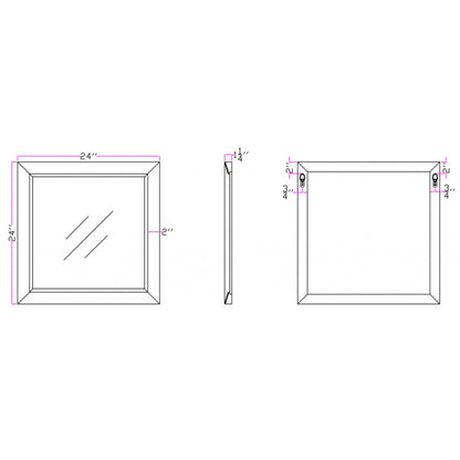 HomeRoots Grey Square Glass Mirror