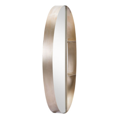 HomeRoots Half Mirror Half Shelf Bronze Unit