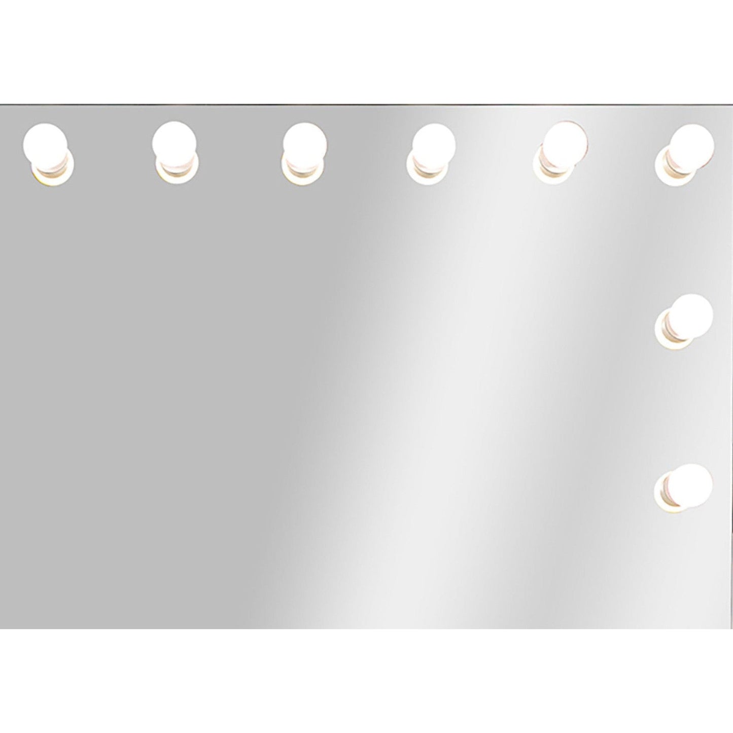 HomeRoots Hollywood USB Touchscreen Light Up Mirror in Gray Stand