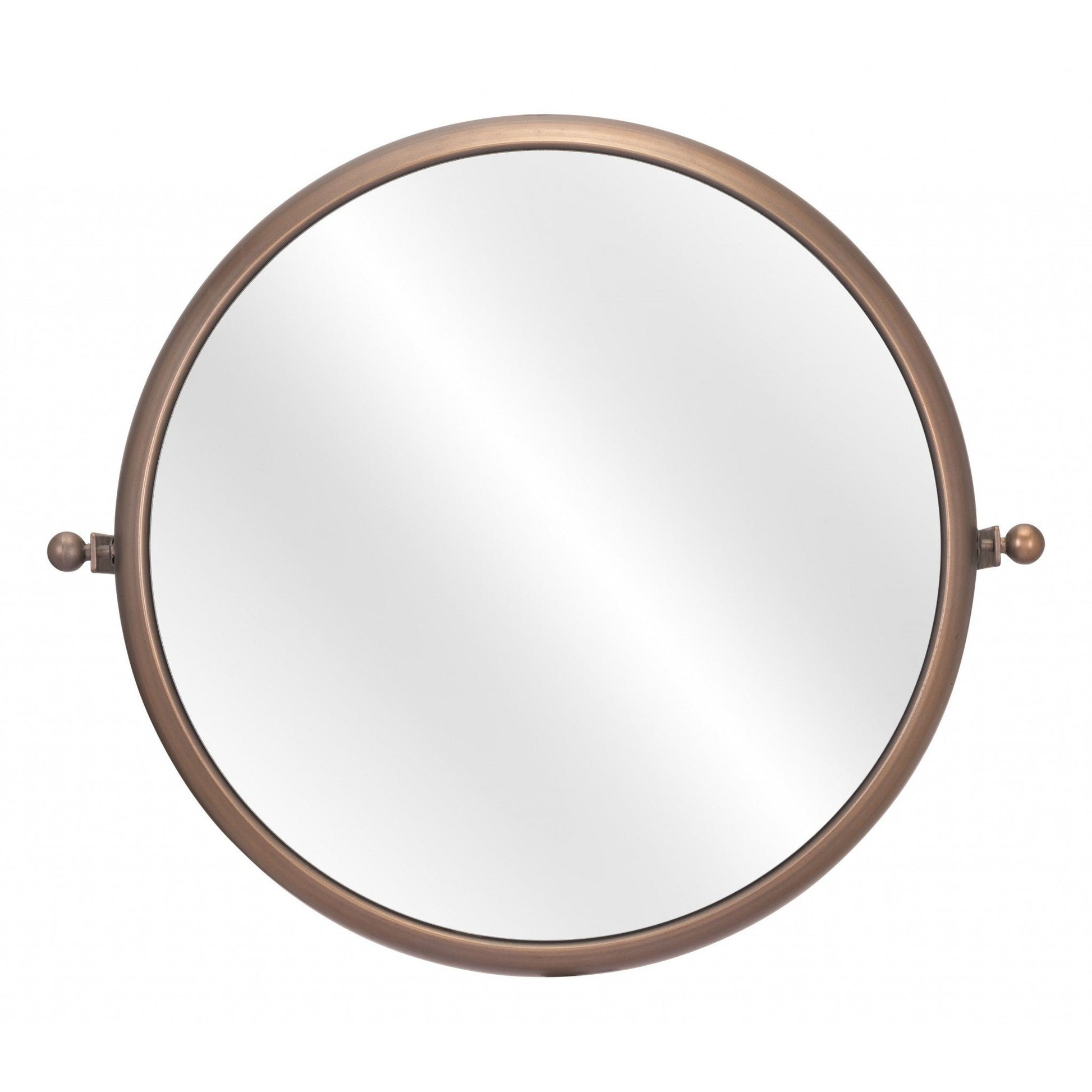 HomeRoots Industrial Gold Round Mirror