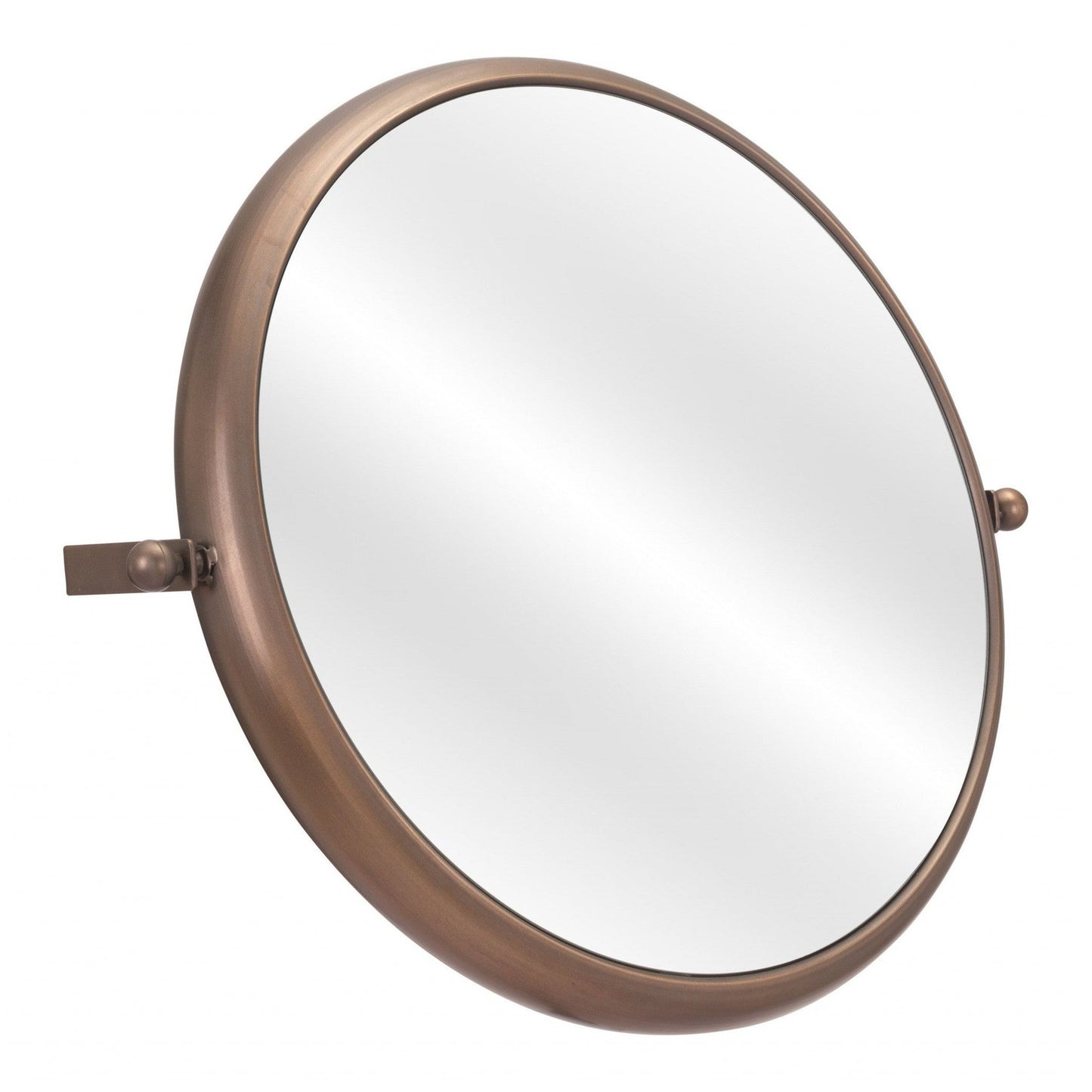 HomeRoots Industrial Gold Round Mirror