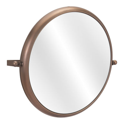 HomeRoots Industrial Gold Round Mirror