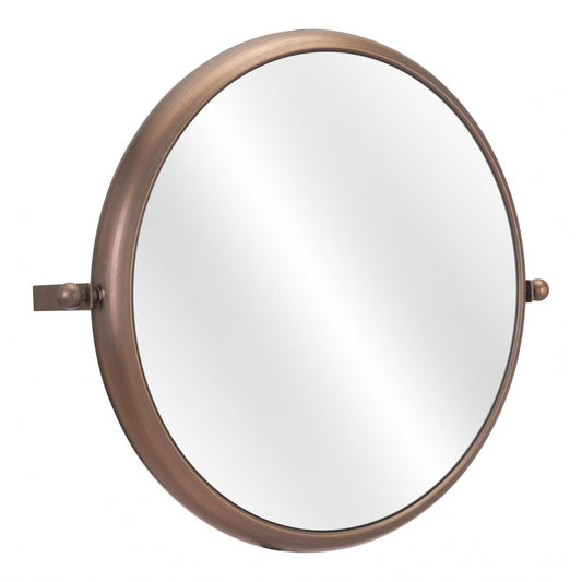 HomeRoots Industrial Gold Round Mirror