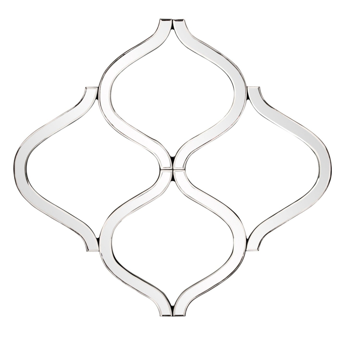 HomeRoots Interlocking Mirrored Curved Shapes with Beveled Edge