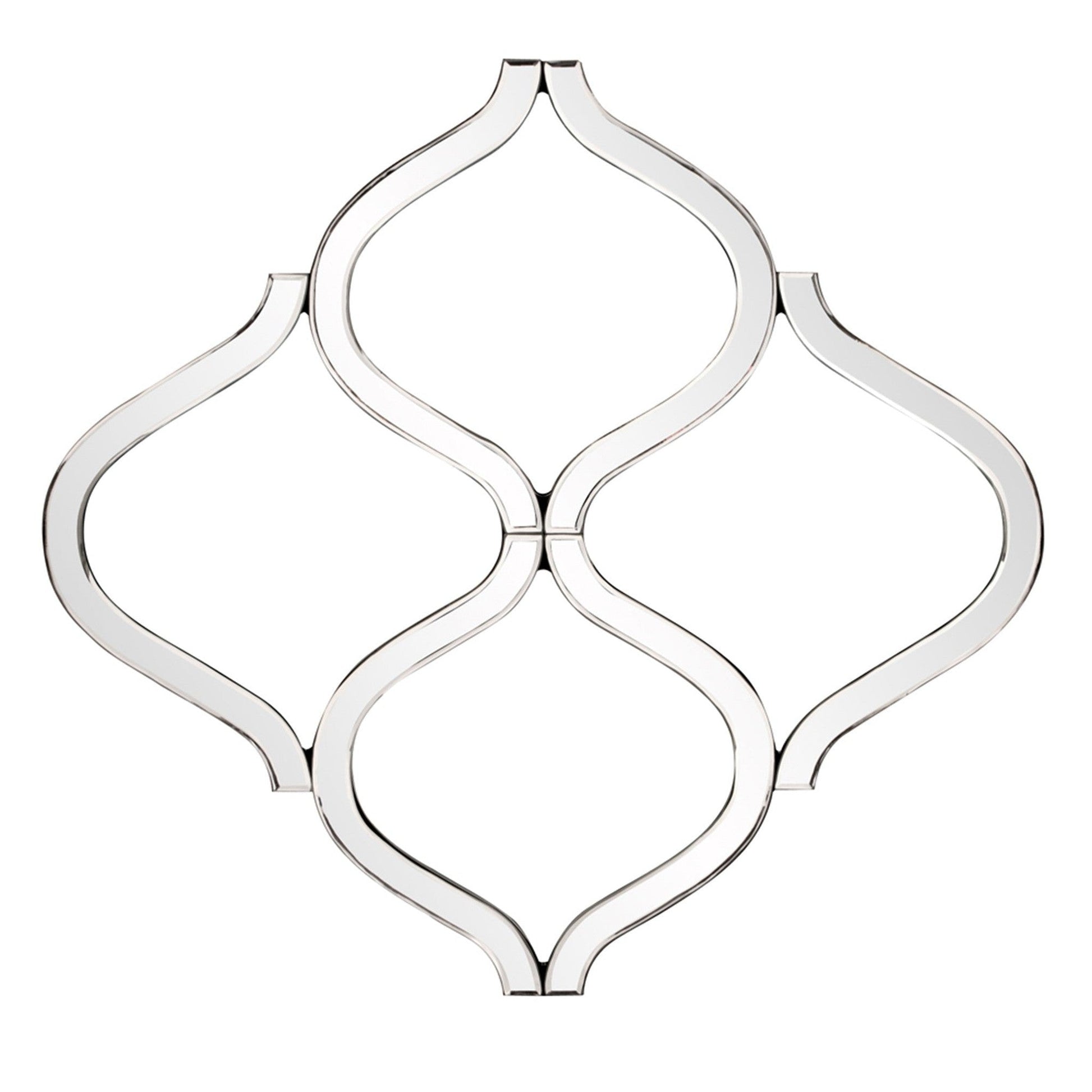 HomeRoots Interlocking Mirrored Curved Shapes with Beveled Edge