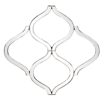 HomeRoots Interlocking Mirrored Curved Shapes with Beveled Edge