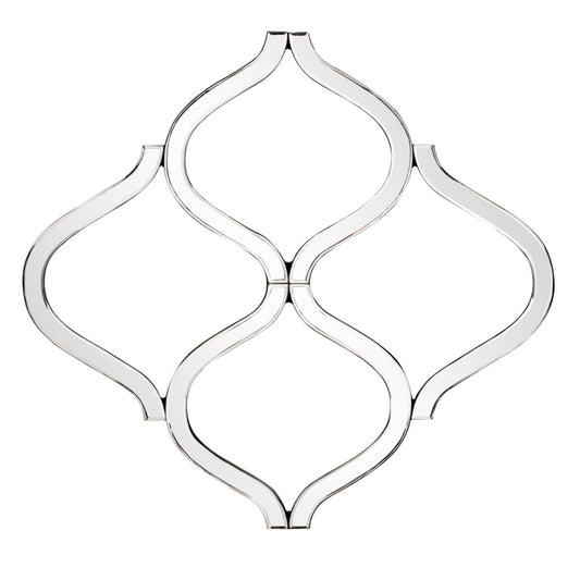 HomeRoots Interlocking Mirrored Curved Shapes with Beveled Edge