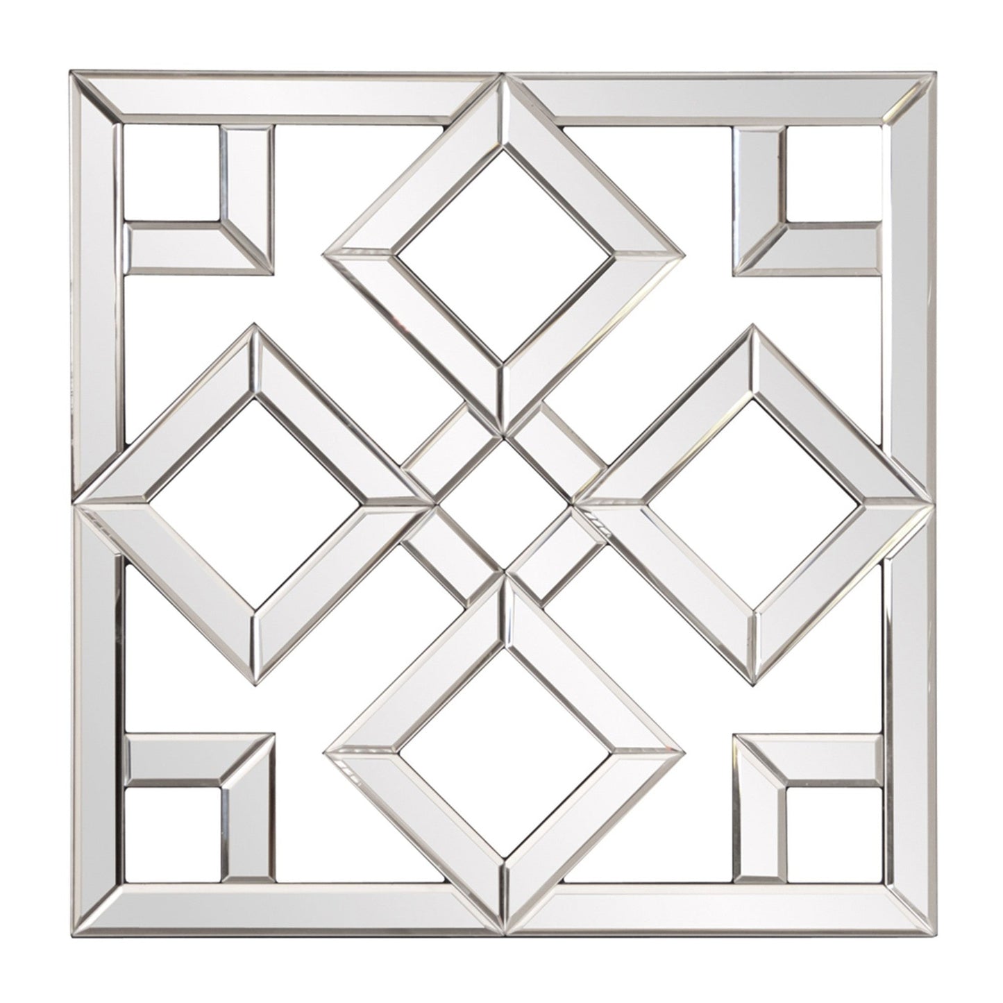HomeRoots Interlocking Mirrored Squares With Lattice Design
