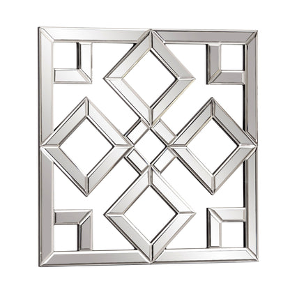 HomeRoots Interlocking Mirrored Squares With Lattice Design