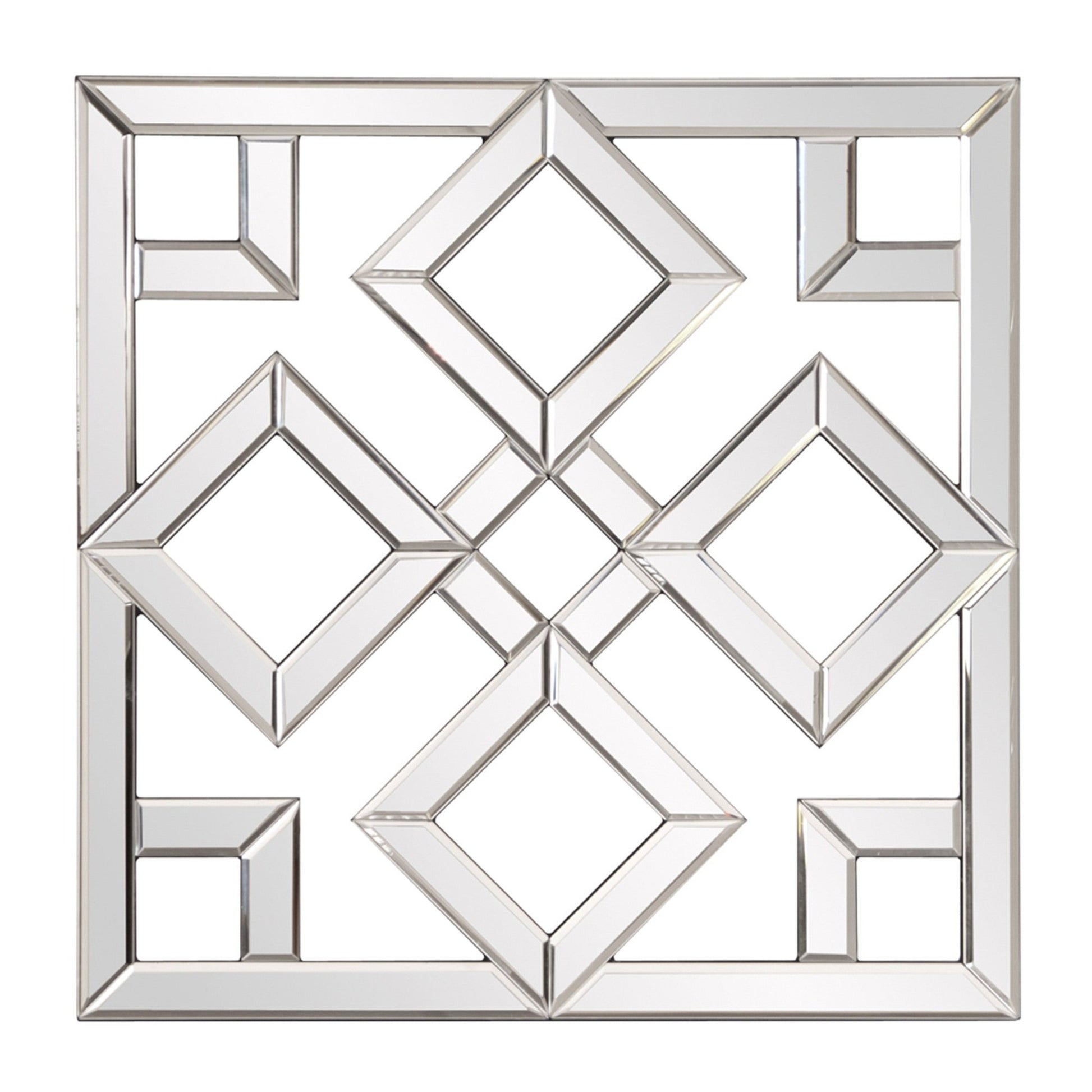 HomeRoots Interlocking Mirrored Squares With Lattice Design