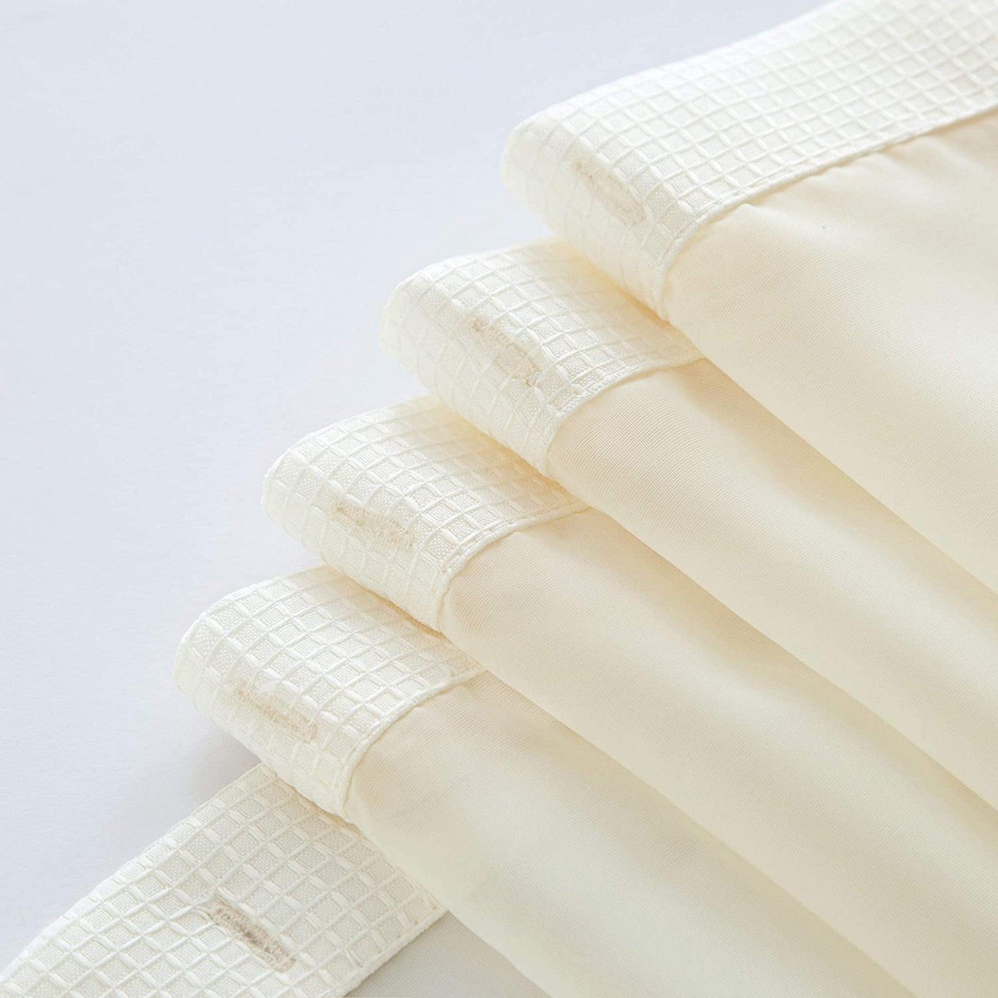 HomeRoots Ivory Sheer And Grid Shower Curtain And Liner Set