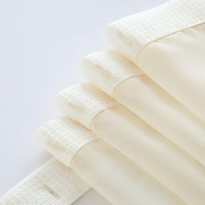 HomeRoots Ivory Sheer And Grid Shower Curtain And Liner Set