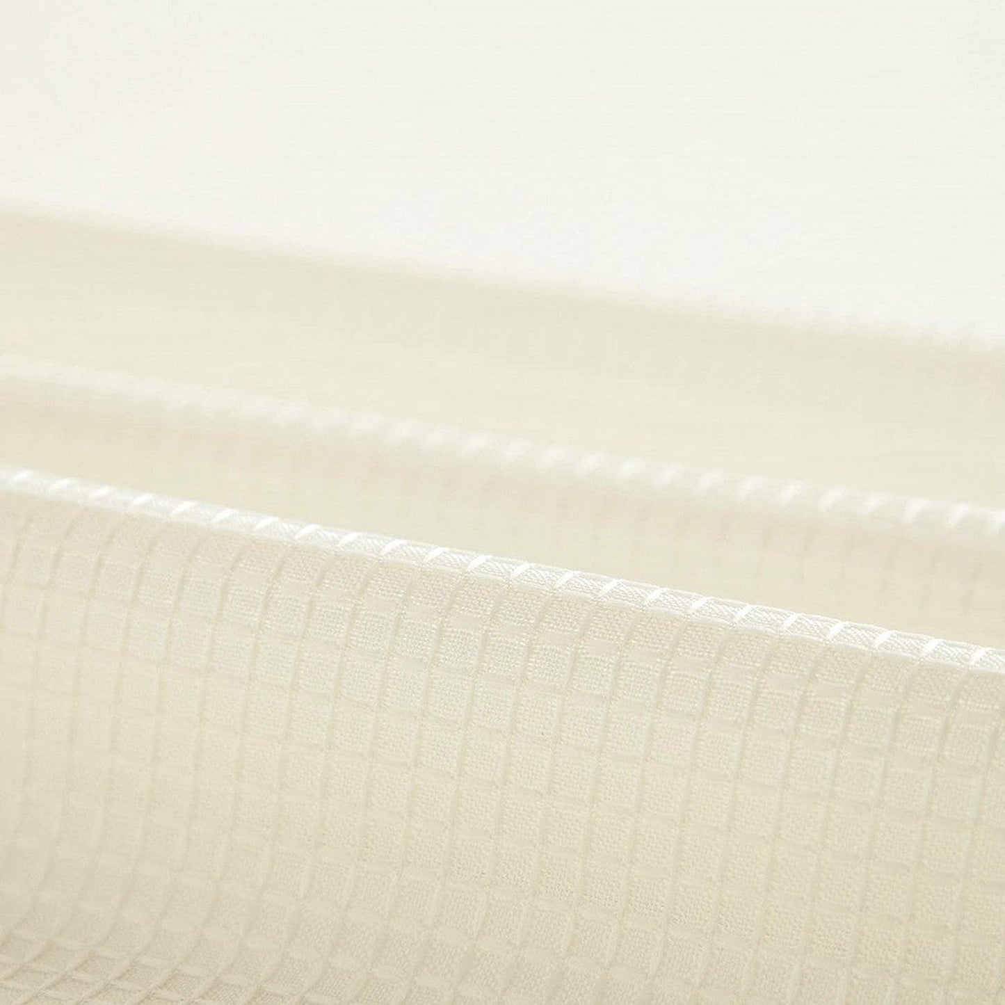 HomeRoots Ivory Sheer And Grid Shower Curtain And Liner Set