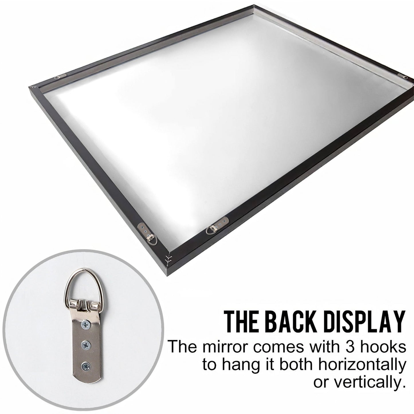 HomeRoots Jumbo Black Beveled Wall Mirror