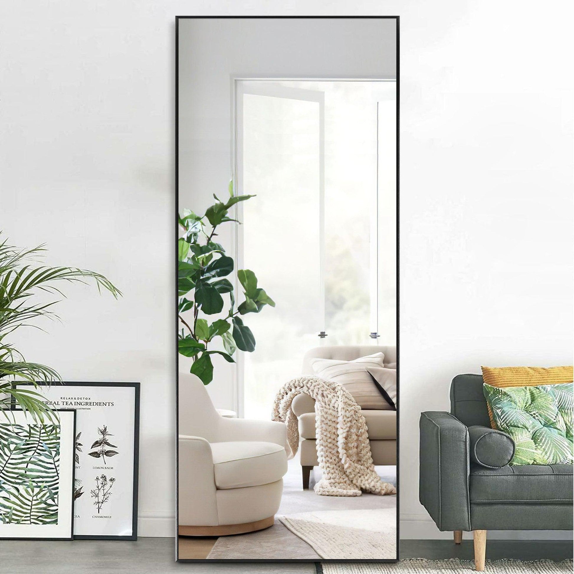 HomeRoots Jumbo Black Full Length Standing Mirror