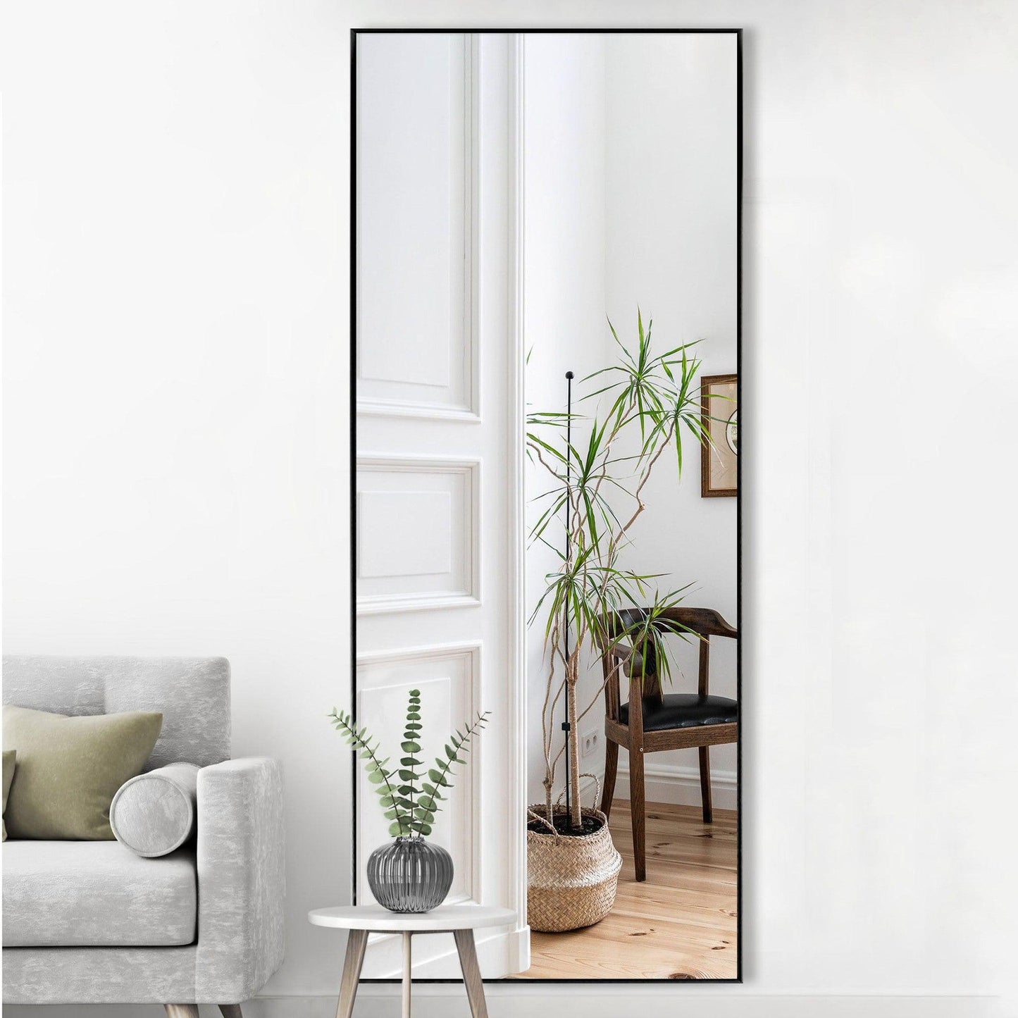 HomeRoots Jumbo Black Full Length Standing Mirror