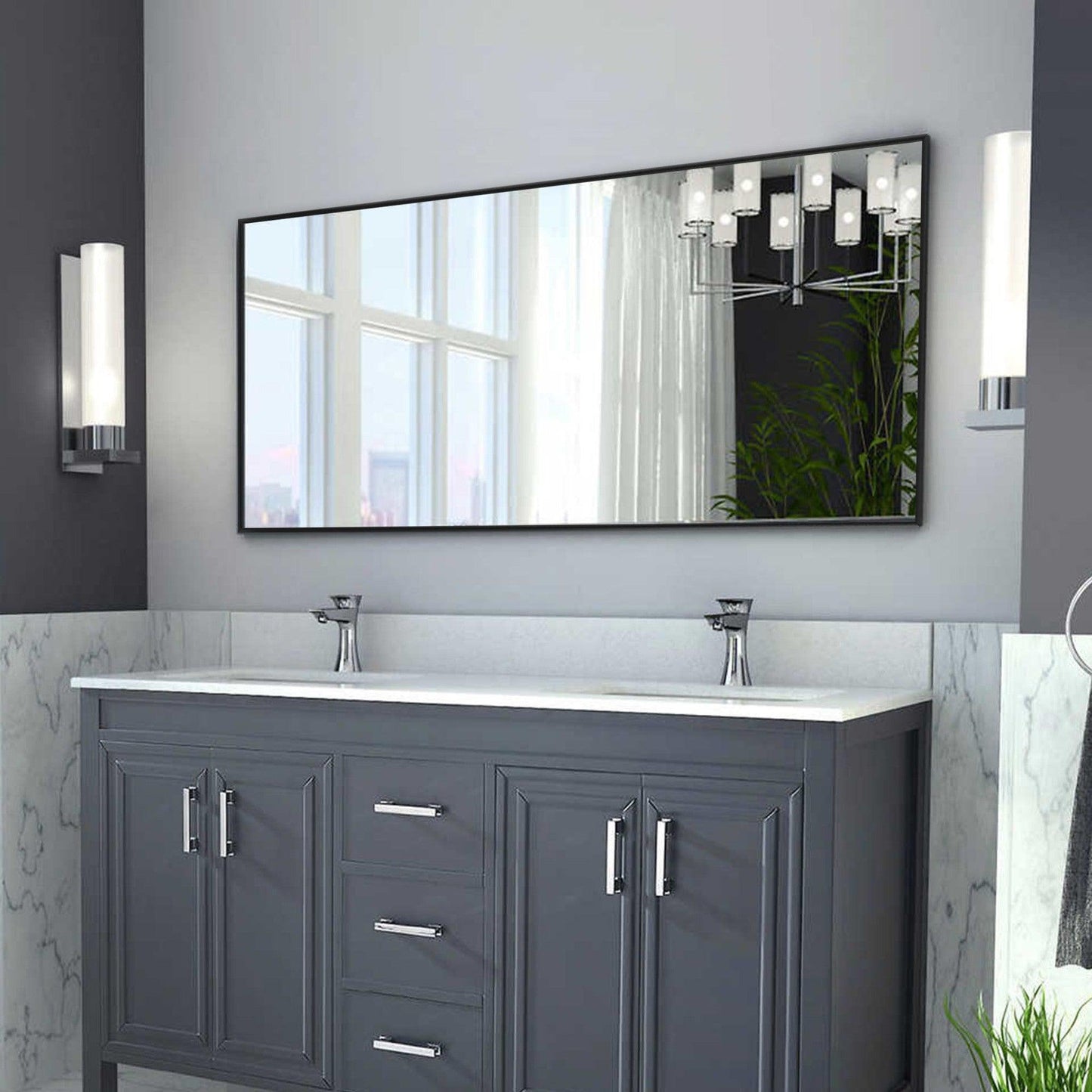 HomeRoots Jumbo Black Full Length Standing Mirror