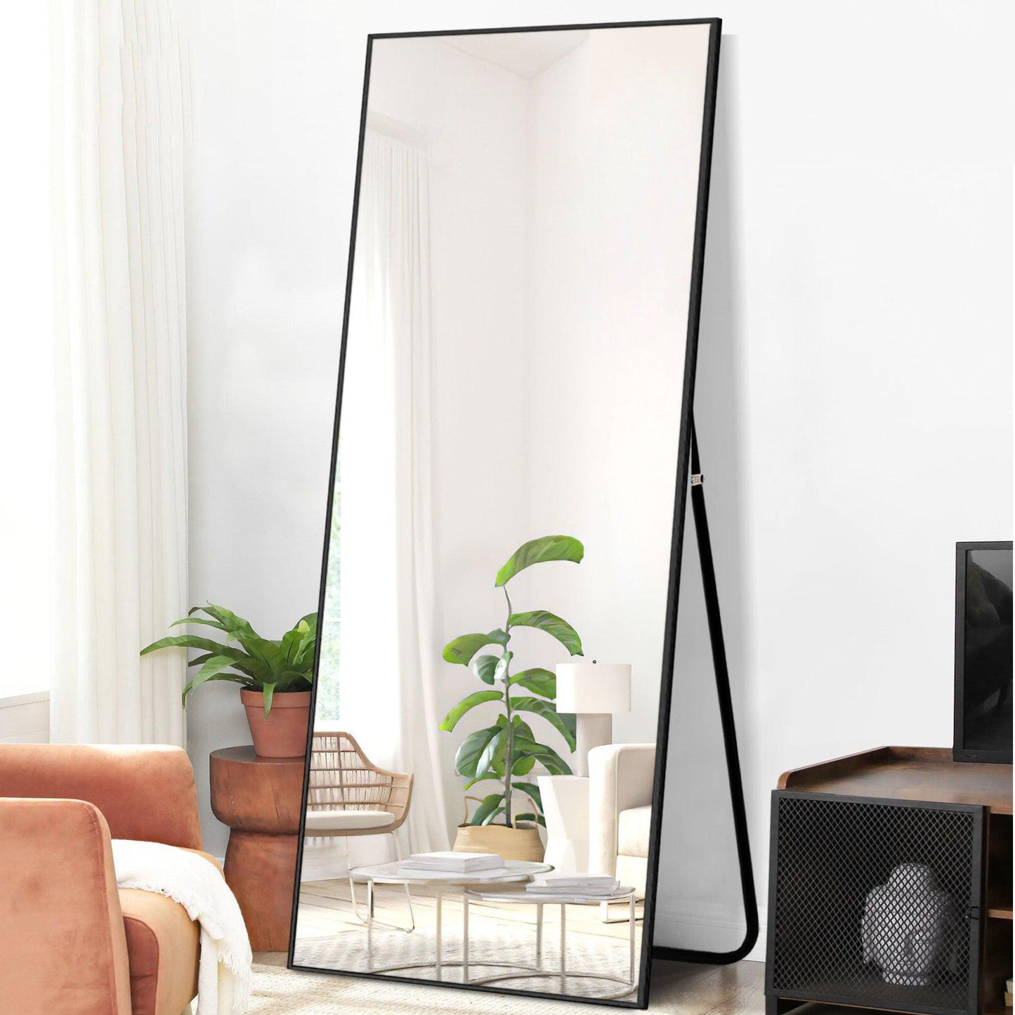 HomeRoots Jumbo Black Full Length Standing Mirror