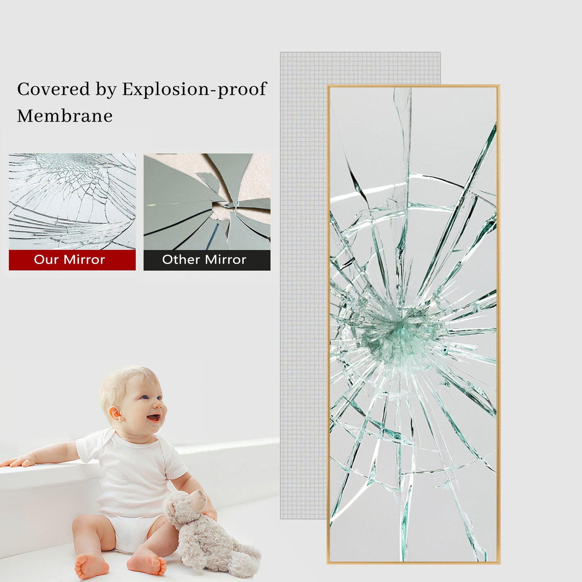 HomeRoots Jumbo Gold Full Length Mirror