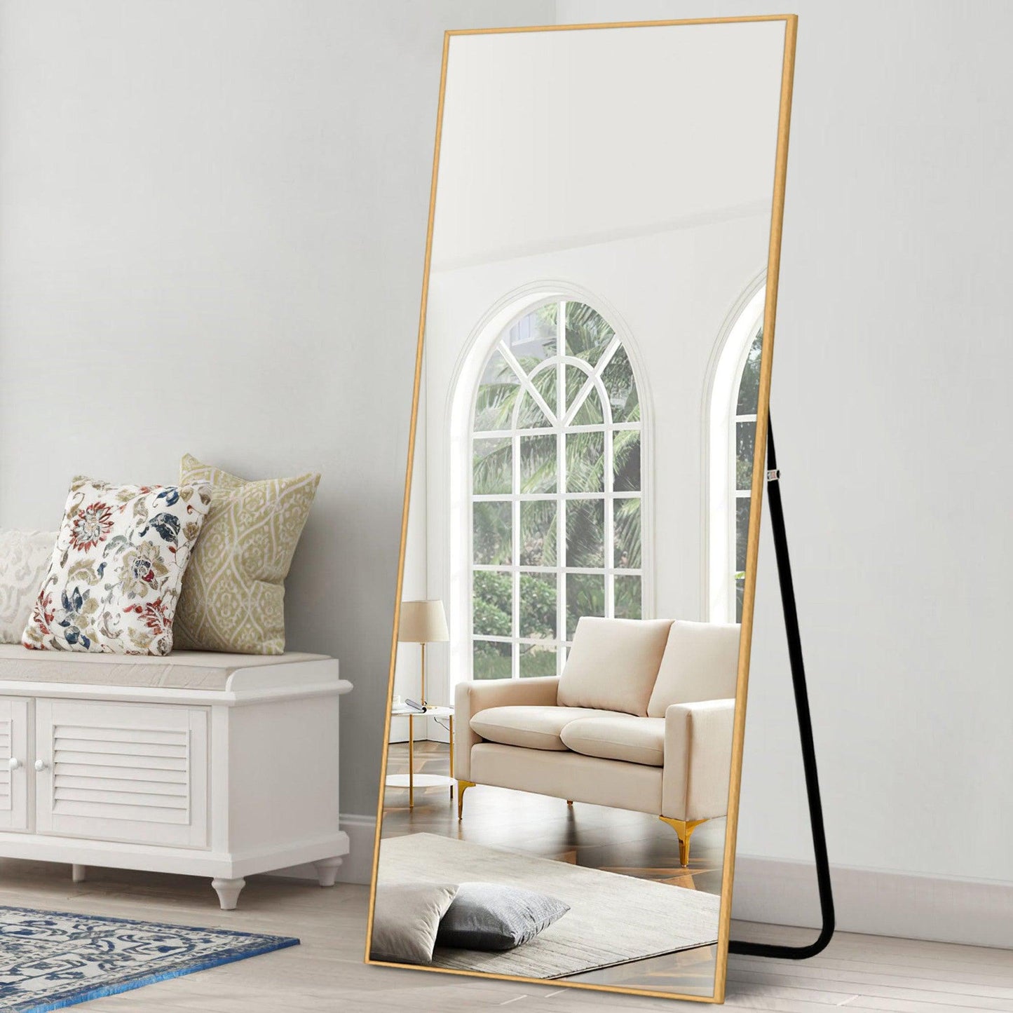 HomeRoots Jumbo Gold Full Length Standing Mirror
