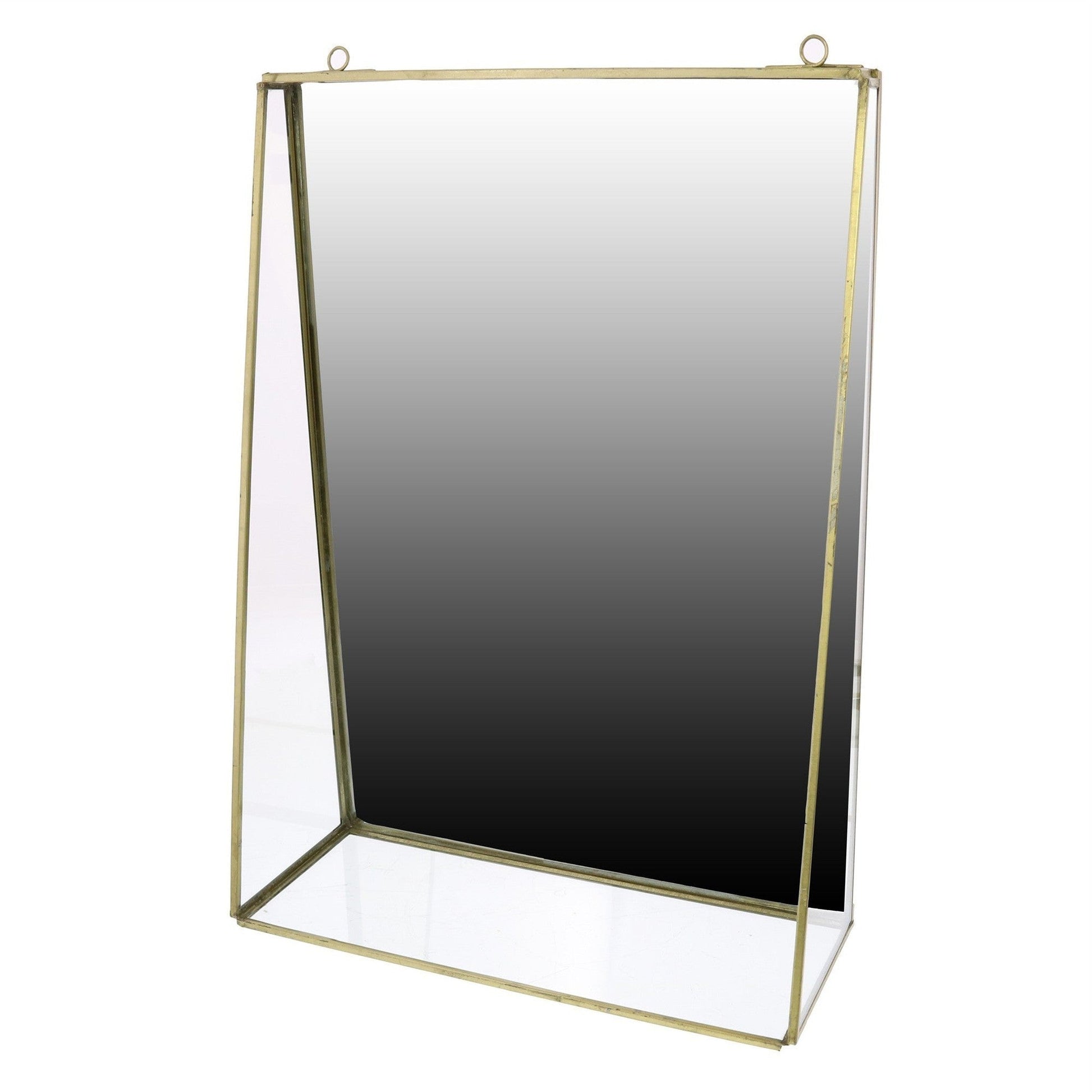 HomeRoots Jumbo Gold Metal Vanity Mirror with Shelf