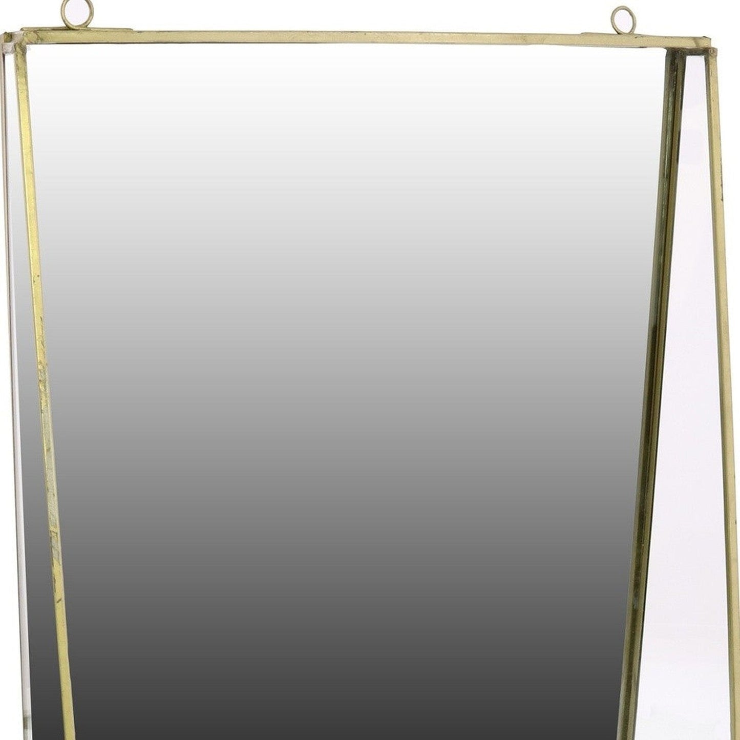 HomeRoots Jumbo Gold Metal Vanity Mirror with Shelf