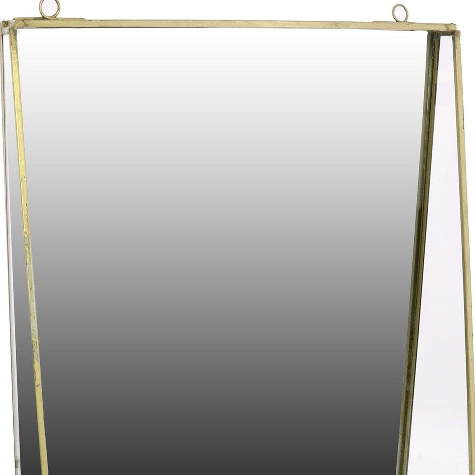 HomeRoots Jumbo Gold Metal Vanity Mirror with Shelf