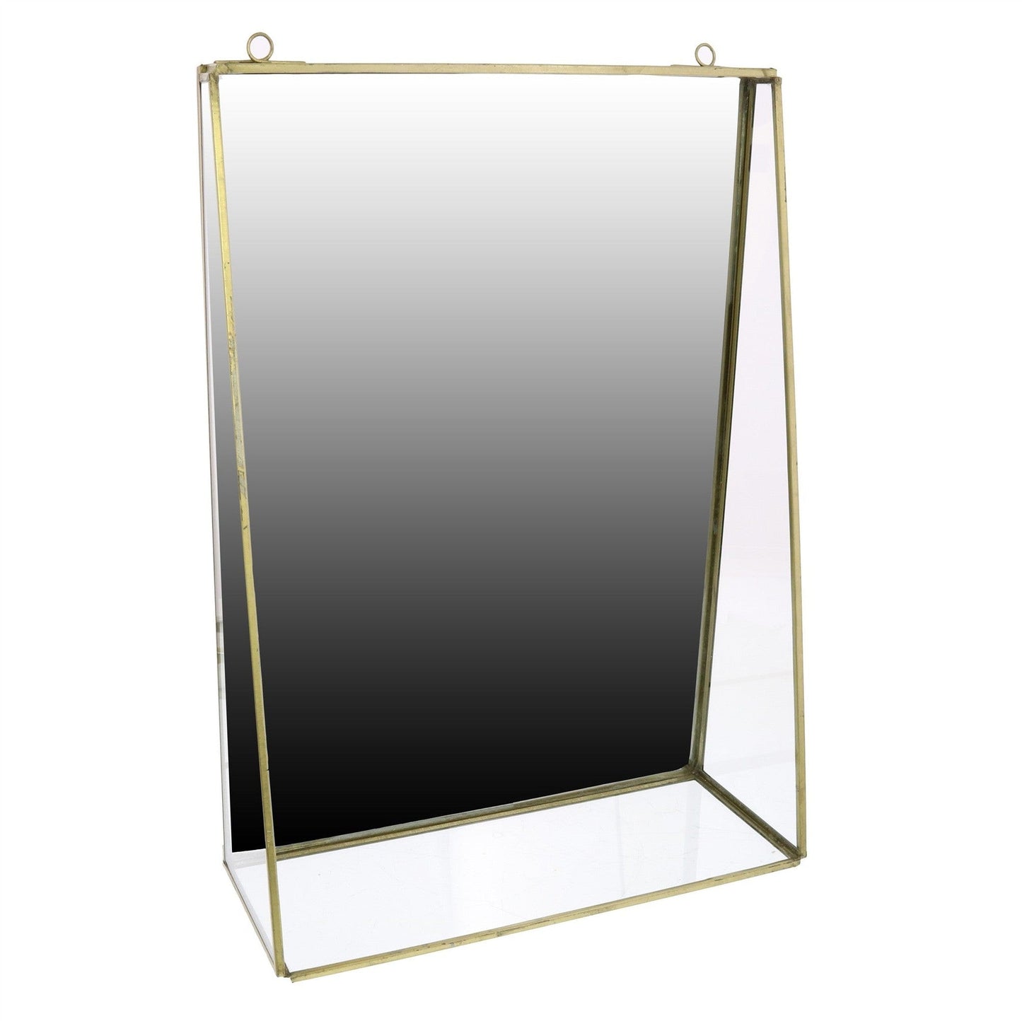 HomeRoots Jumbo Gold Metal Vanity Mirror with Shelf
