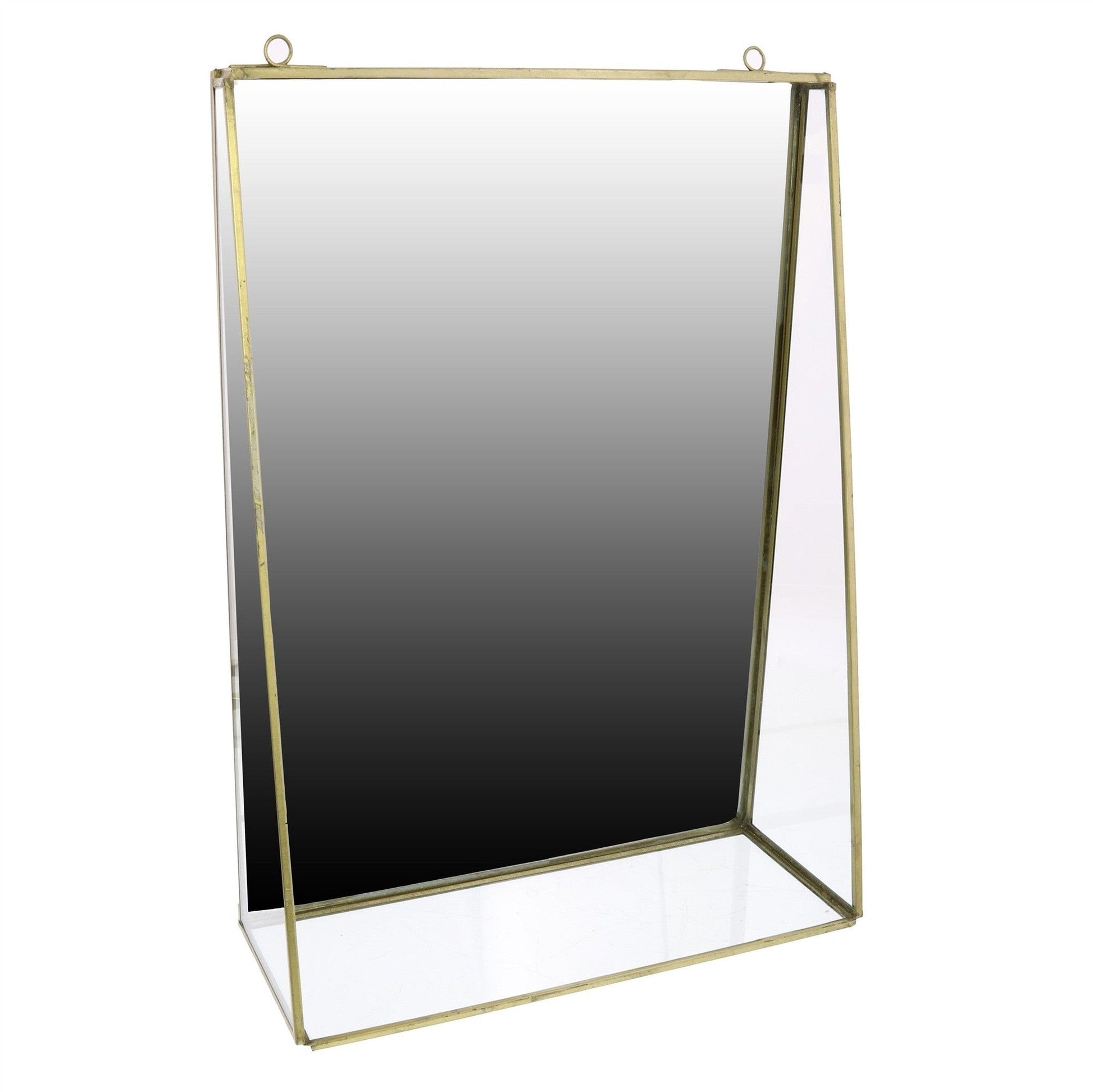 HomeRoots Jumbo Gold Metal Vanity Mirror with Shelf