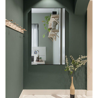 HomeRoots Jumbo Minimal Black Bathroom Vanity Mirror