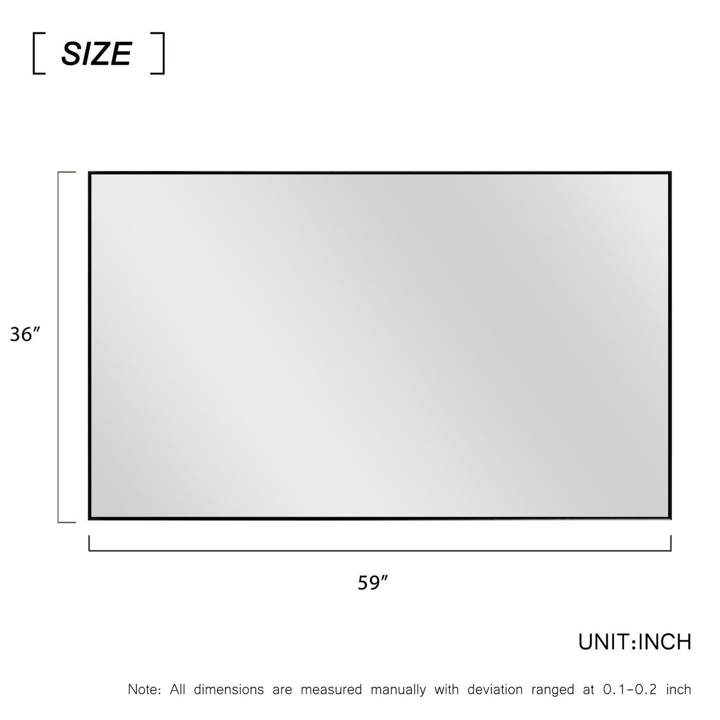 HomeRoots Jumbo Minimal Black Bathroom Vanity Mirror