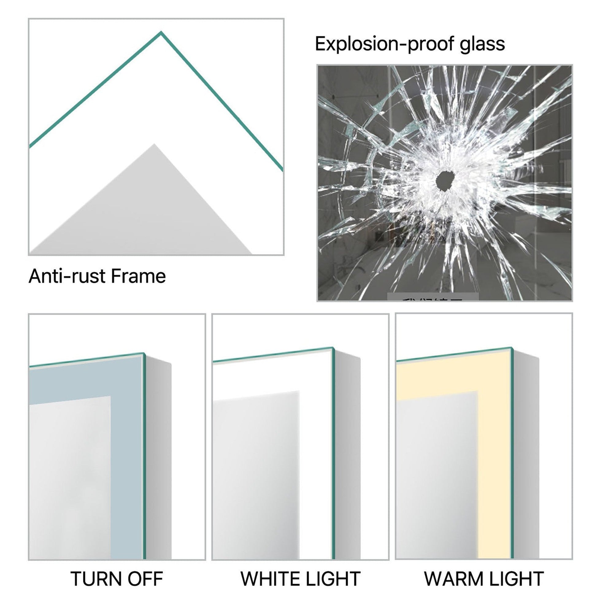 HomeRoots LED Backlit Rectangular Full-length Mirror