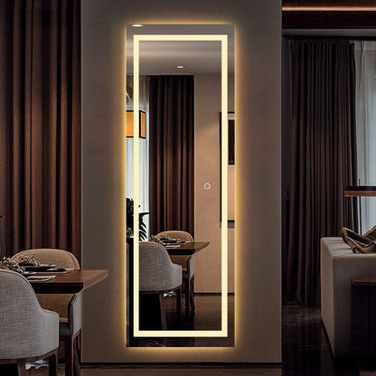 HomeRoots LED Strip Rectangular Wall Mirror