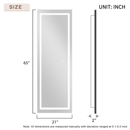HomeRoots LED Strip Rectangular Wall Mirror