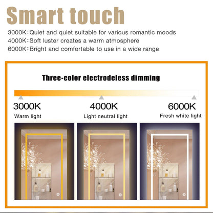 HomeRoots LED Strip Rectangular Wall Mirror