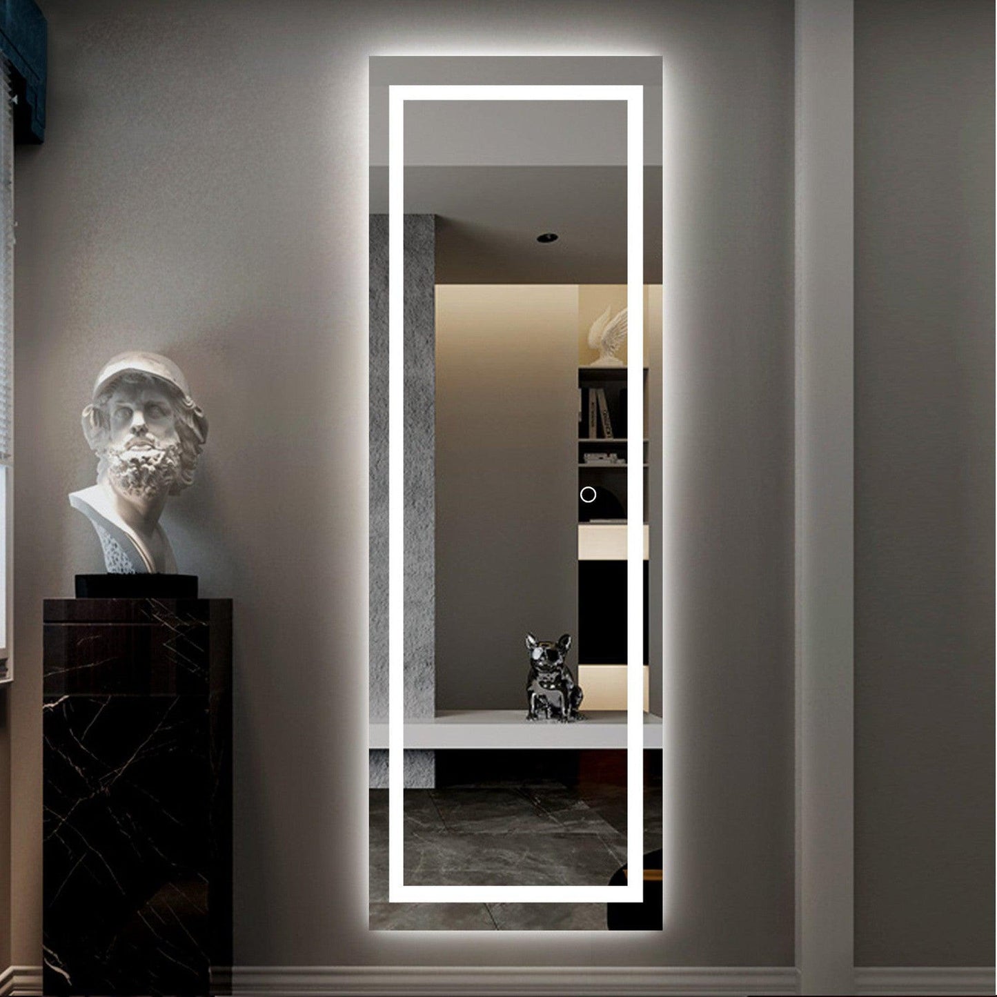 HomeRoots LED Strip Rectangular Wall Mirror