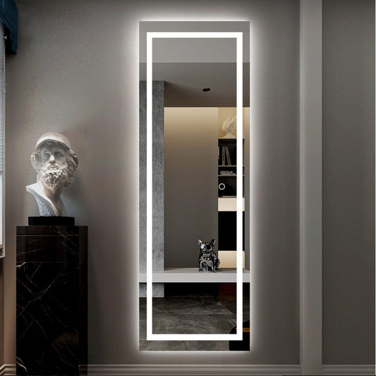 HomeRoots LED Strip Rectangular Wall Mirror
