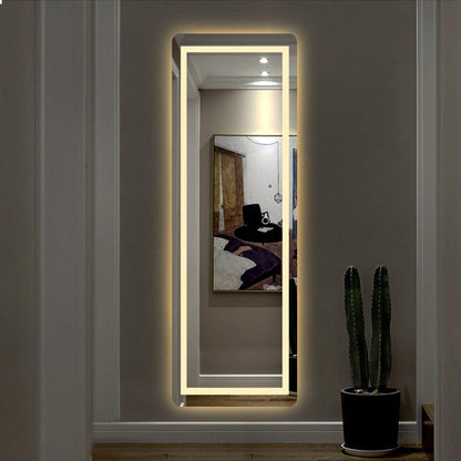 HomeRoots LED Strip Rounded Rectangle Wall Mirror