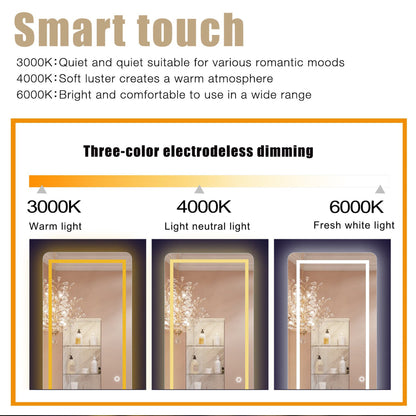 HomeRoots LED Strip Rounded Rectangle Wall Mirror
