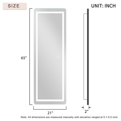HomeRoots LED Strip Rounded Rectangle Wall Mirror