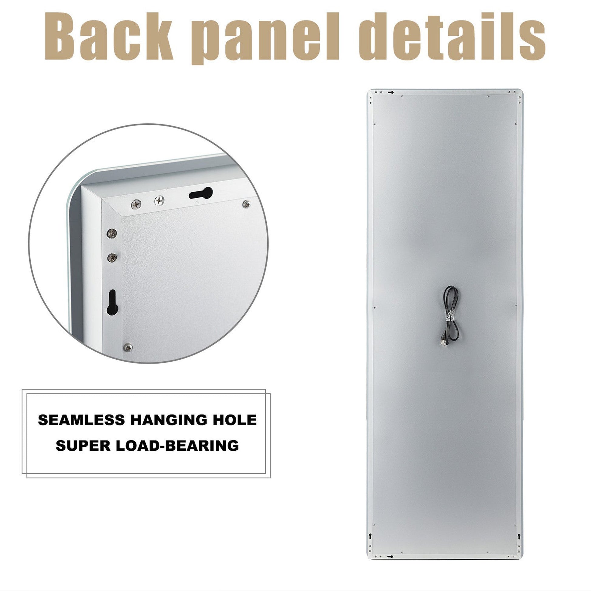 HomeRoots LED Strip Rounded Rectangle Wall Mirror