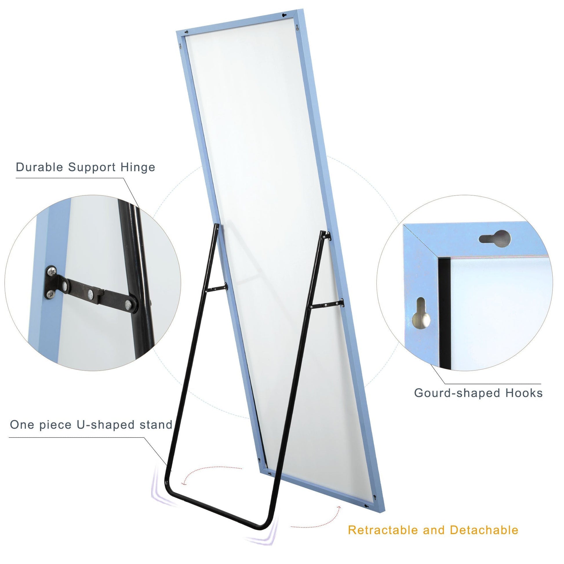 HomeRoots Light Blue Framed Wall Mirror