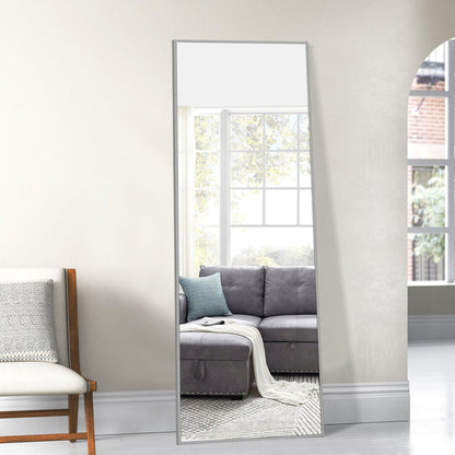 HomeRoots Light Gray Aluminum Framed Mirror