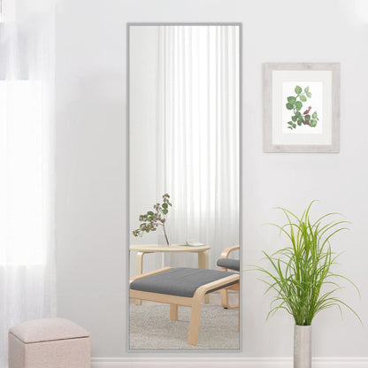 HomeRoots Light Gray Aluminum Framed Mirror