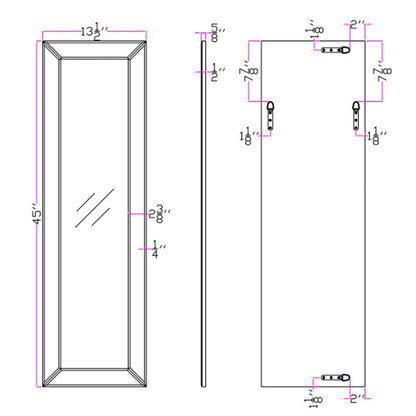 HomeRoots Long Beleved Edge Mirror
