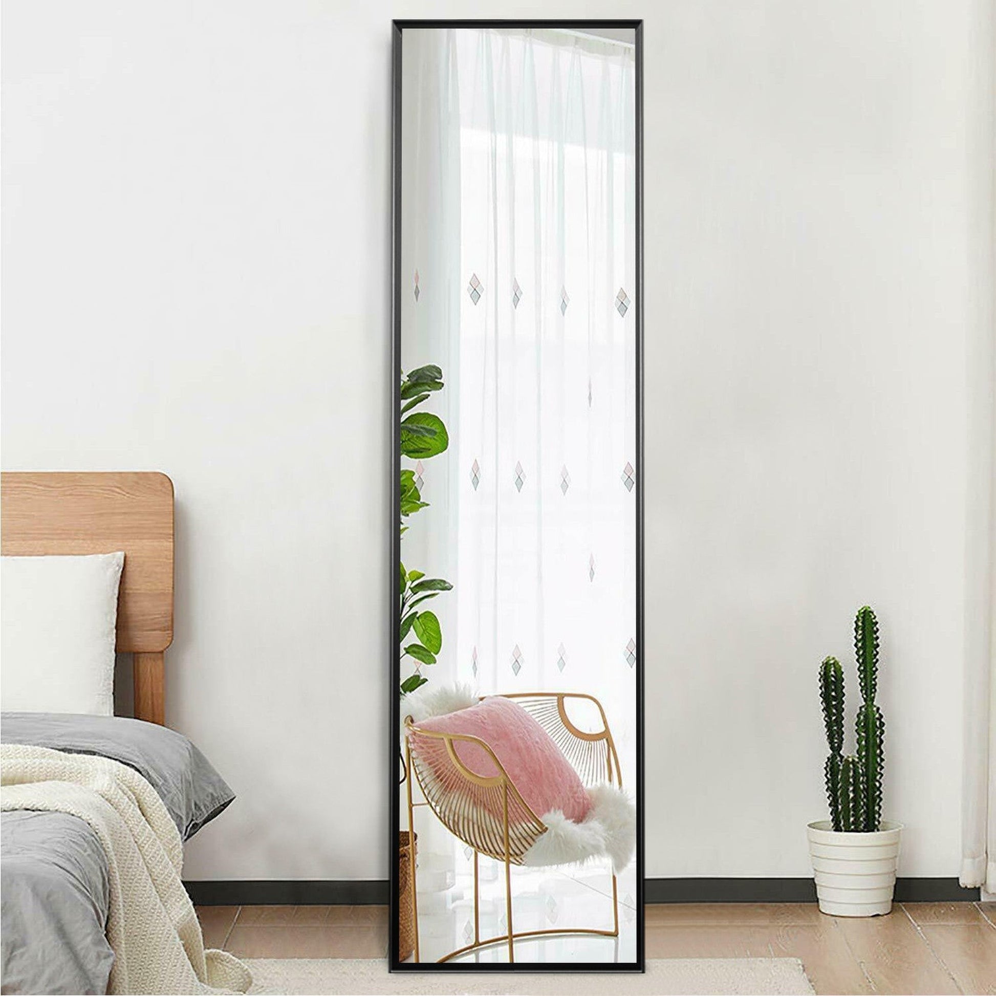 HomeRoots Long Black Full Length Standing Mirror