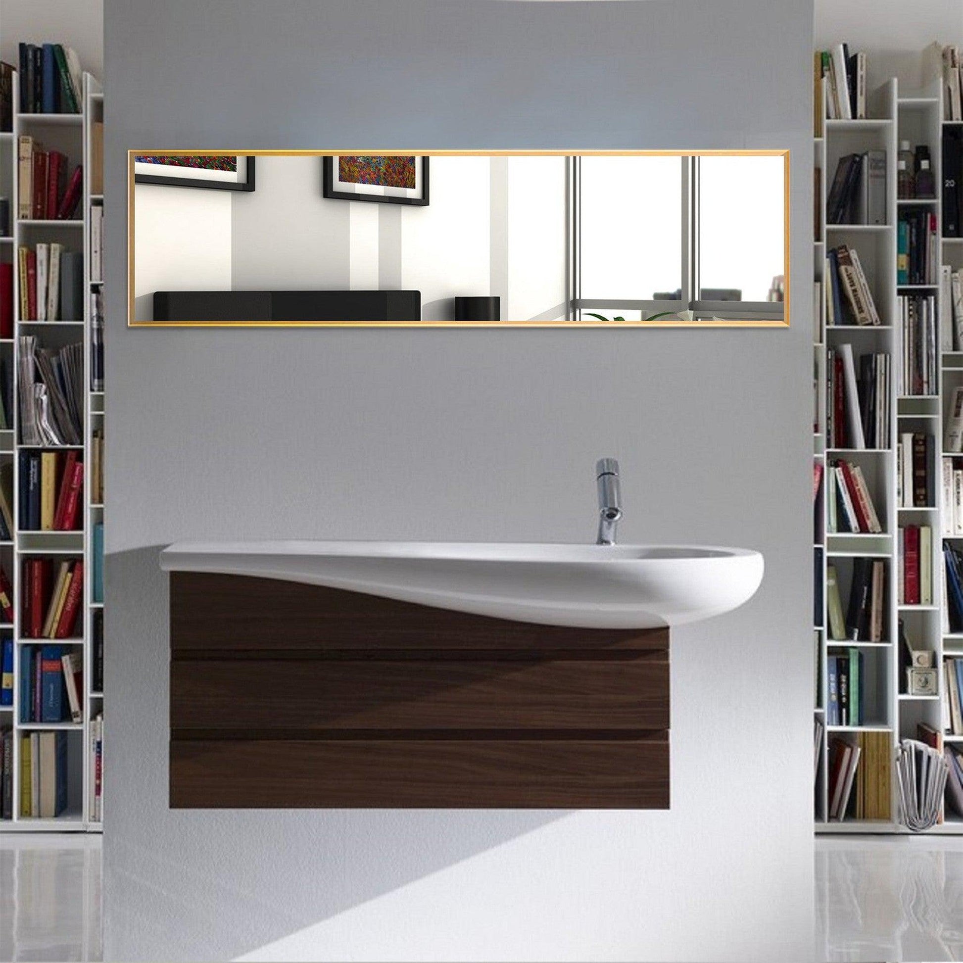 HomeRoots Long Gold Full Length Standing Mirror